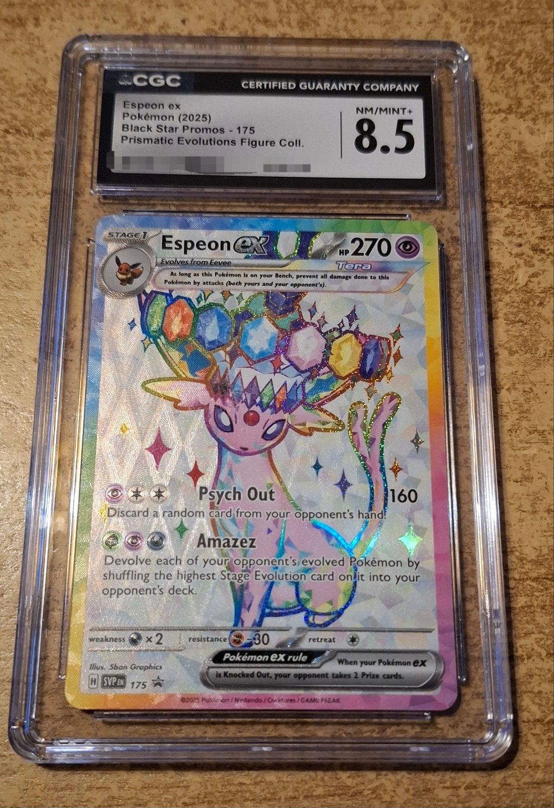 Pokémon "Espeon Ex" - CGC 8,5/10 (Black Star Promo 2025), Enlèvement ou Envoi, Neuf, Cartes en vrac, Foil