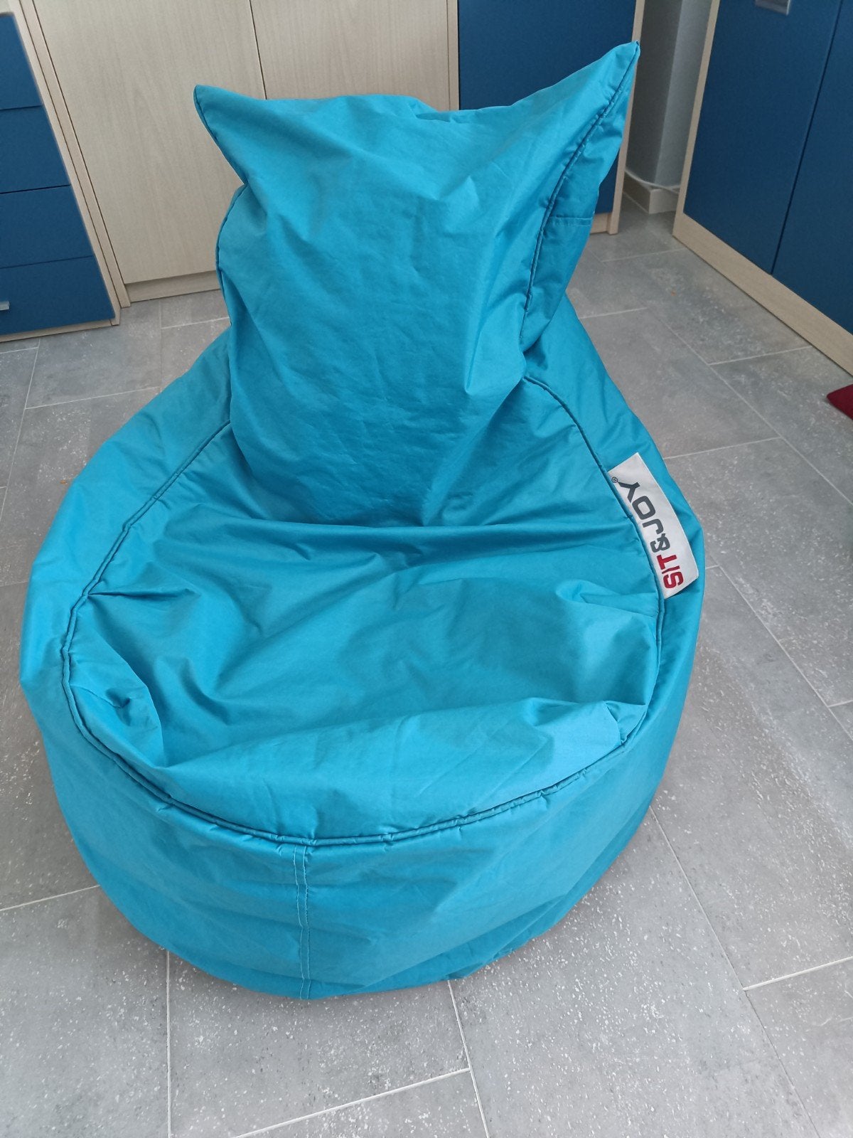 Pouf Blue vif, comme neuf, Ophalen, Zitzak