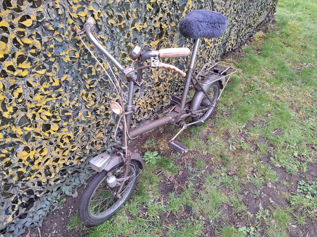Antieke vouwfiets, Fietsen en Brommers, Fietsen | Vouwfietsen, Gebruikt, Minder dan 14 inch, Versnellingen, Deels opvouwbaar