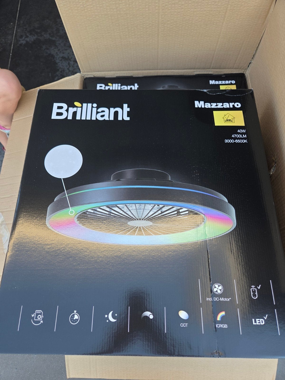 Brilliant plafondventilator, Maison & Meubles, Lampes | Spots, Télécommande, Dimmable, Brilliant, Enlèvement