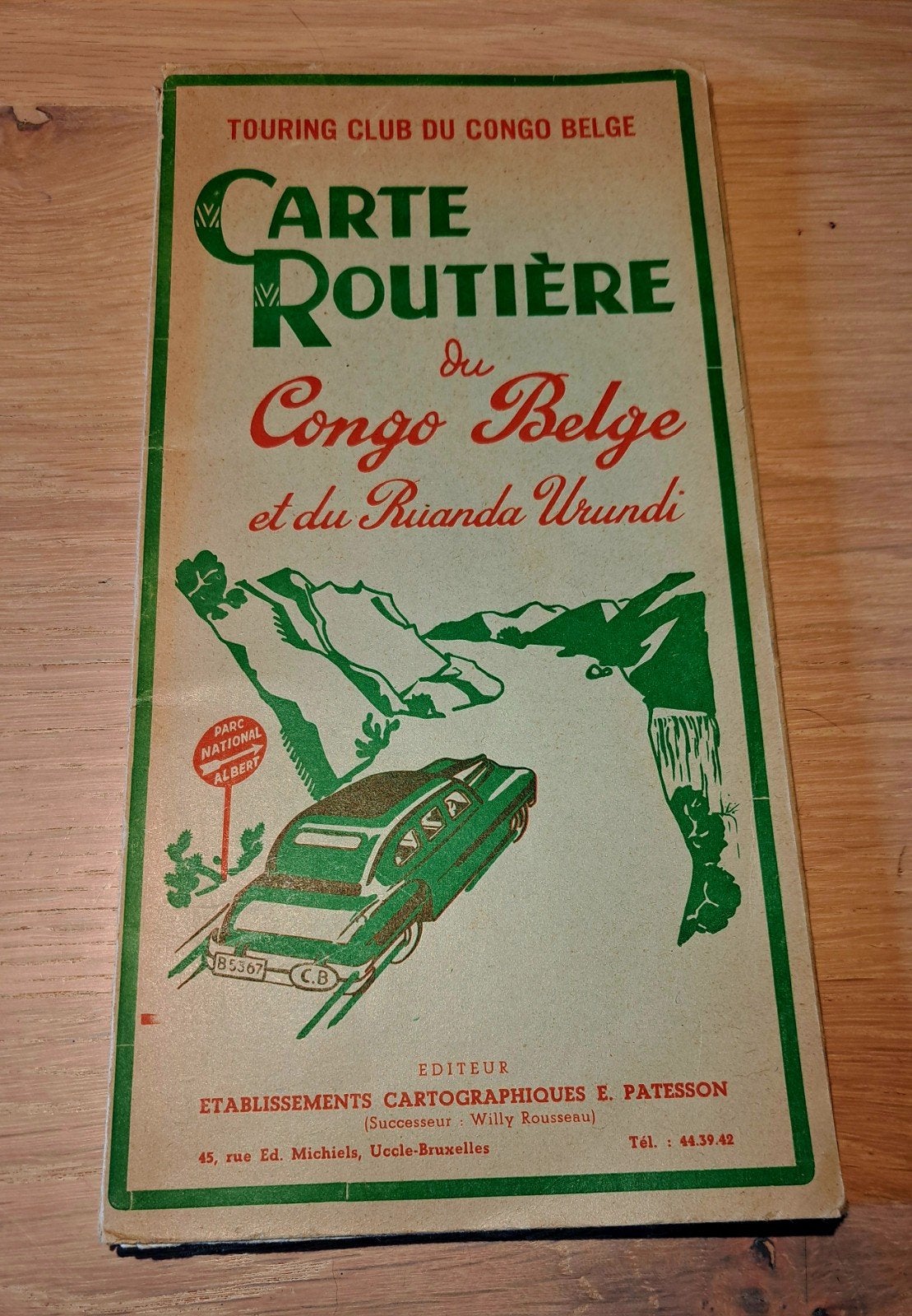 Zeer mooie wegenkaart van Belgisch Congo uit 1950, Verzamelen