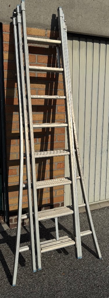 Ladder aluminium 3 delig, Doe-het-zelf en Bouw, Ophalen, Zo goed als nieuw, Ladder, Opvouwbaar of Inschuifbaar