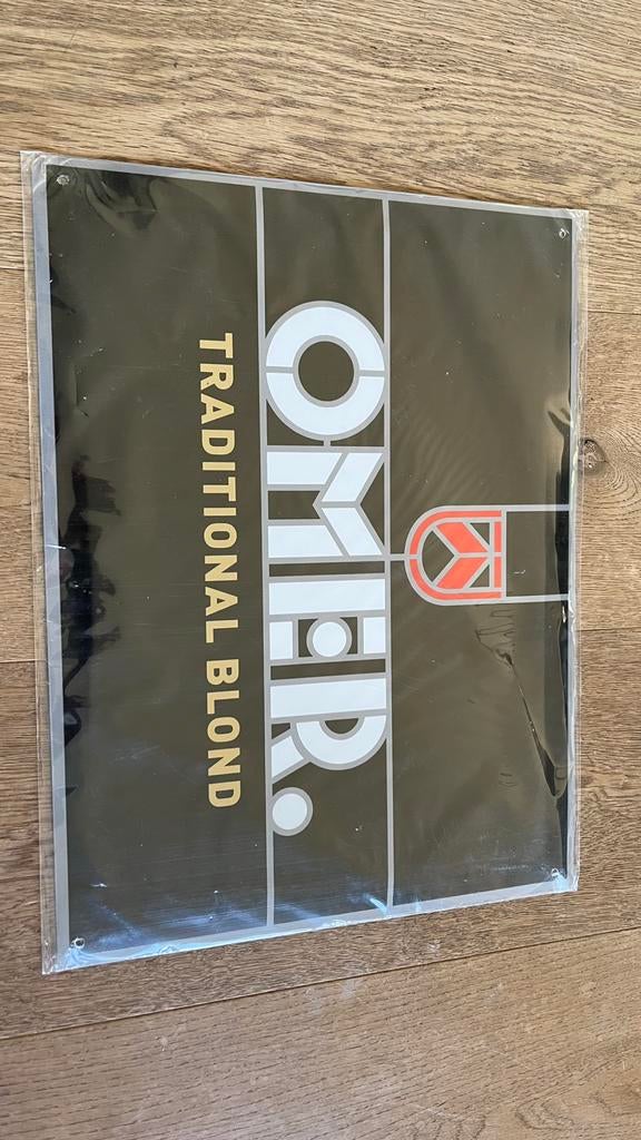 Omer blikken reclame., Ophalen of Verzenden, Zo goed als nieuw, Reclamebord, Plaat of Schild