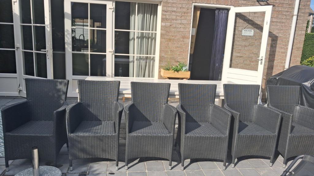Te koop 6 wicker tuinstoelen, Tuin en Terras, Tuinstoelen, Wicker, Ophalen