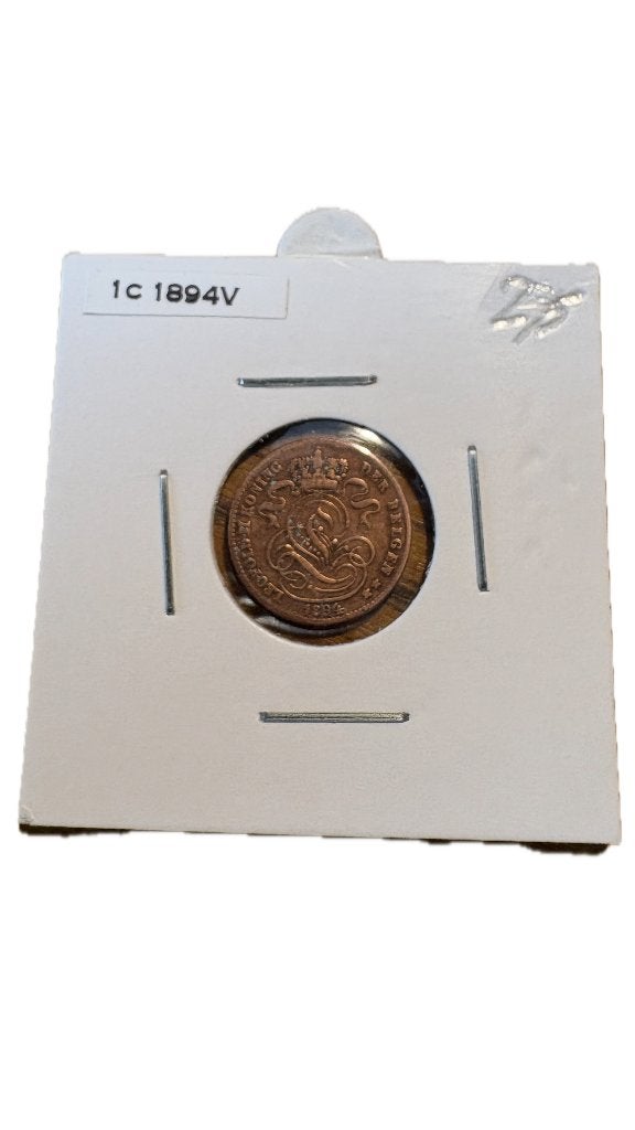 LEOPOLD II: 1 cent 1894V (2), Ophalen of Verzenden