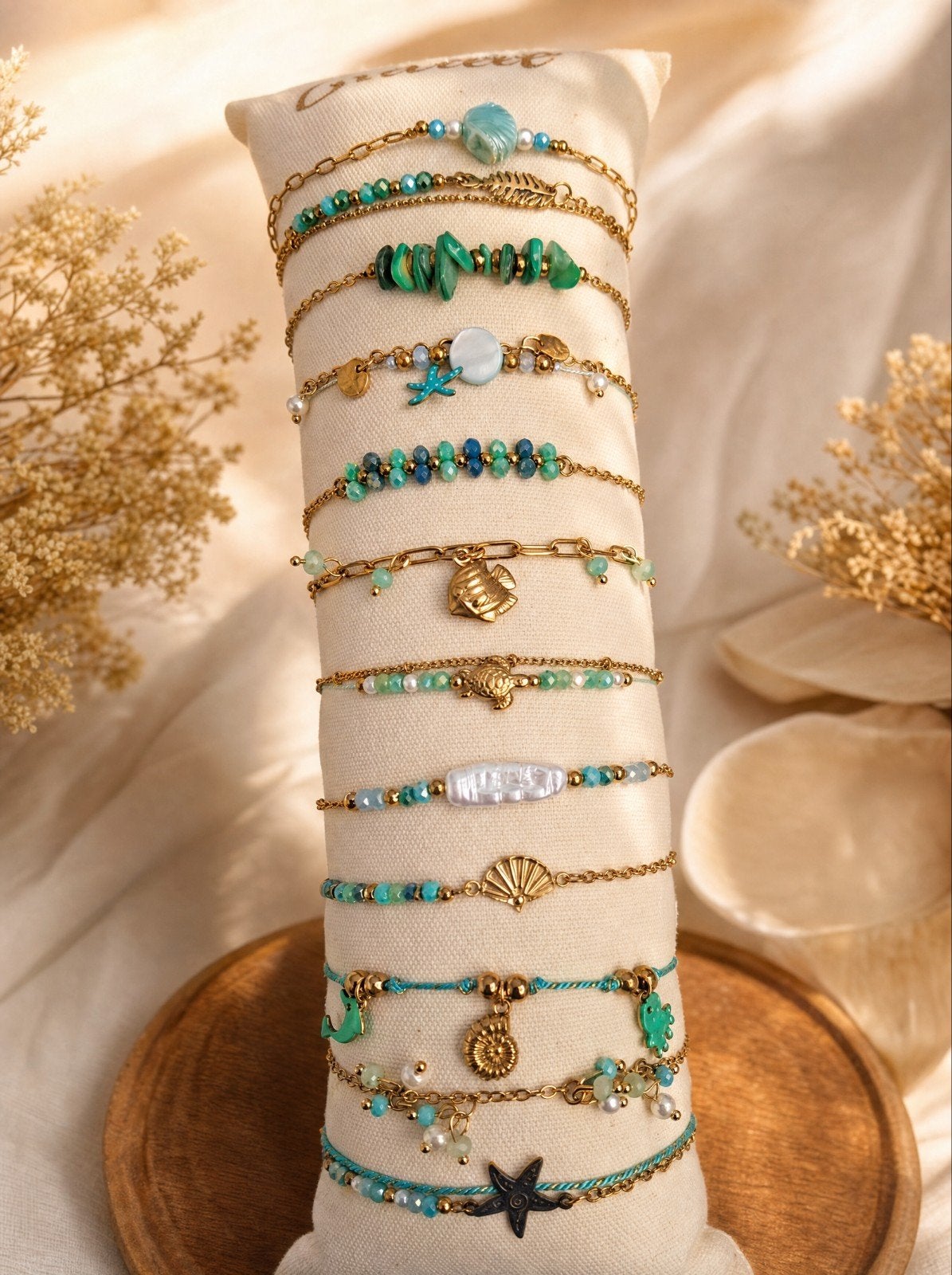 Bracelets ocean en acier inoxydable 12 pieces, Bijoux, Sacs & Beauté, Bracelets, Rose, Acier