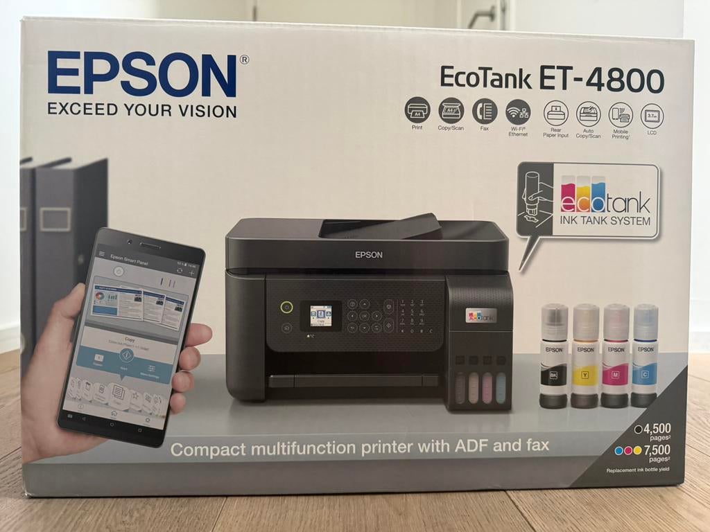 Printer EPSON ECOTANK 4800, Neuf, Autres technologies, Wi-Fi intégré, Imprimante