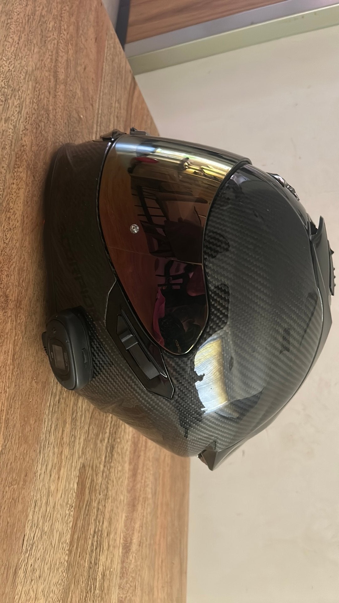 Casque full carbon + sena 5R, Motoren, Ophalen