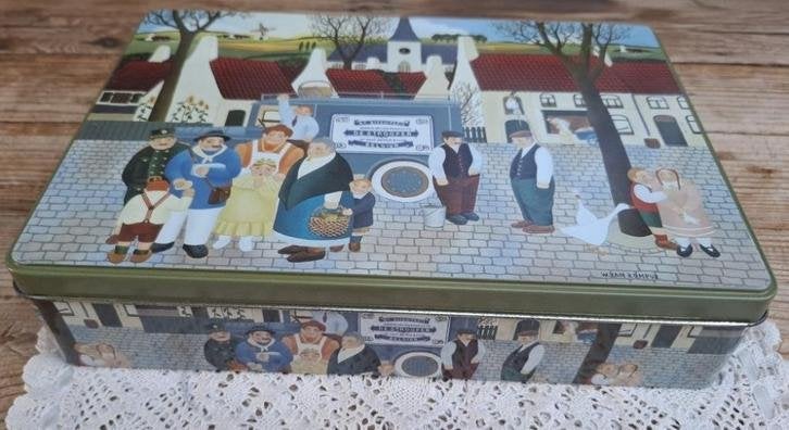 Vintage Jules Destrooper koekjes blik uit België, Collections, Enlèvement ou Envoi, Utilisé, Biscuits, Autres marques