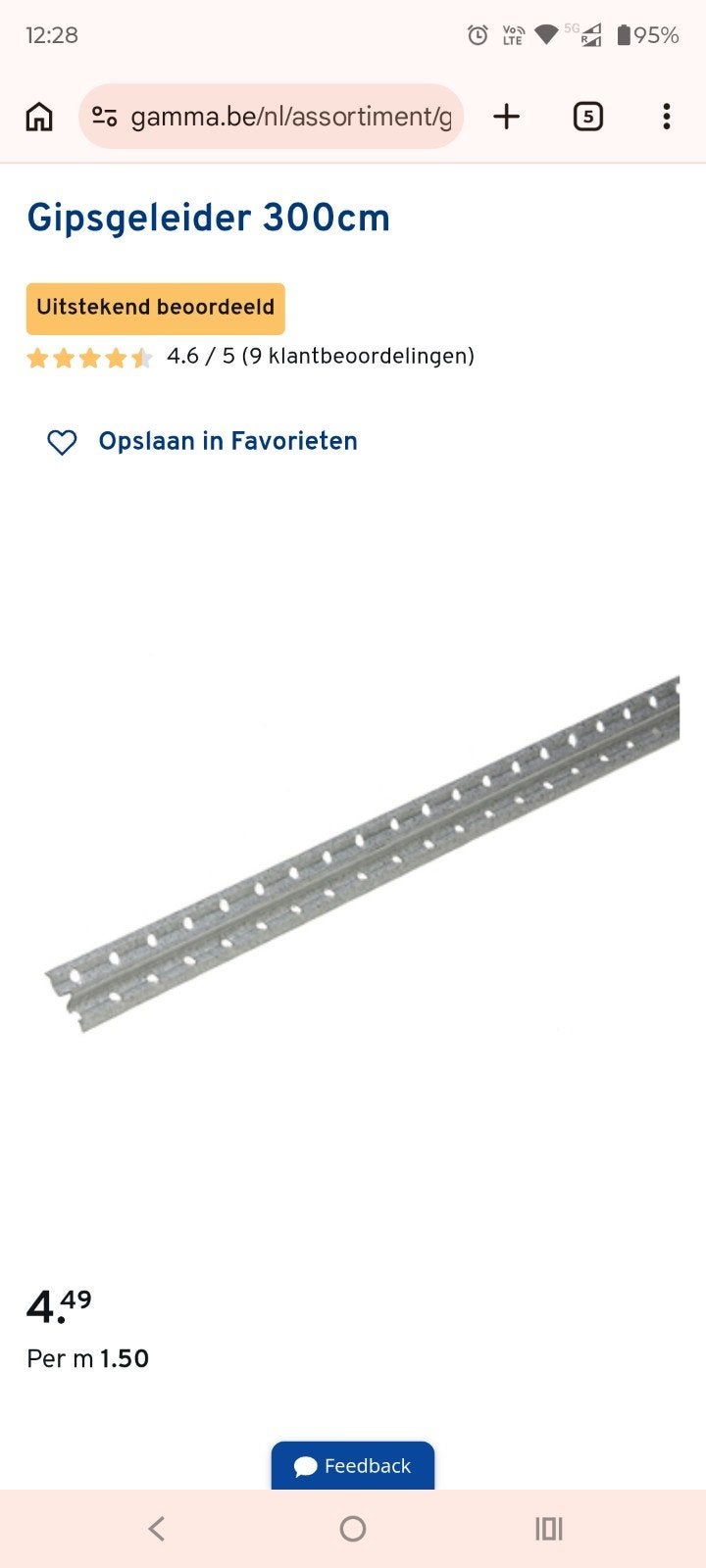 Gipsgeleider gegalvaniseerd 3 meter lang, ongeveer 30 st., Ophalen, Nieuw, 250 mm of meer