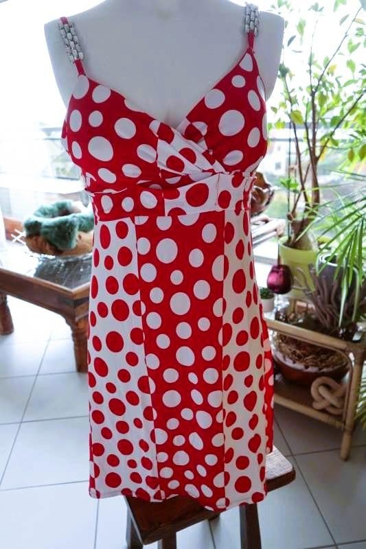 rood wit leuk stijlvolle jurk, Kleding | Dames, Maat 38/40 (M), Vintage Dressing, Ophalen of Verzenden, Gedragen