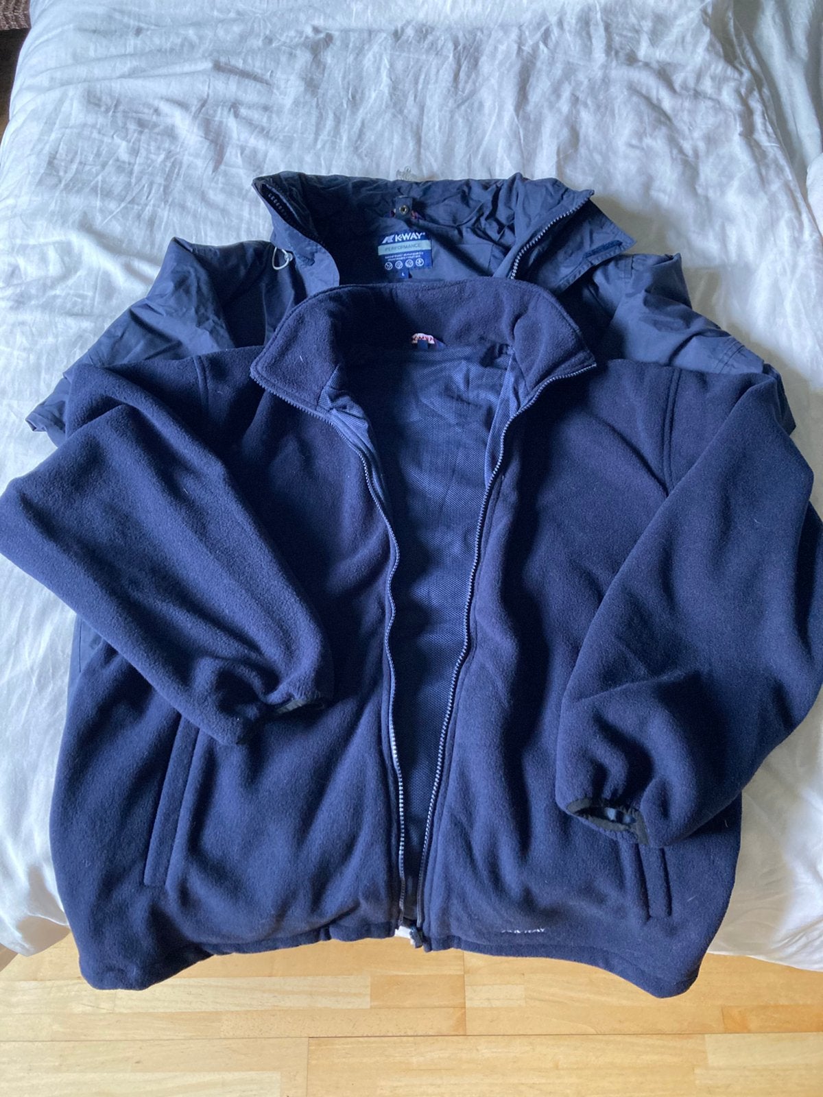 K-WAY jas met fleece, Ophalen of Verzenden, Zo goed als nieuw, Maat 52/54 (L), Blauw