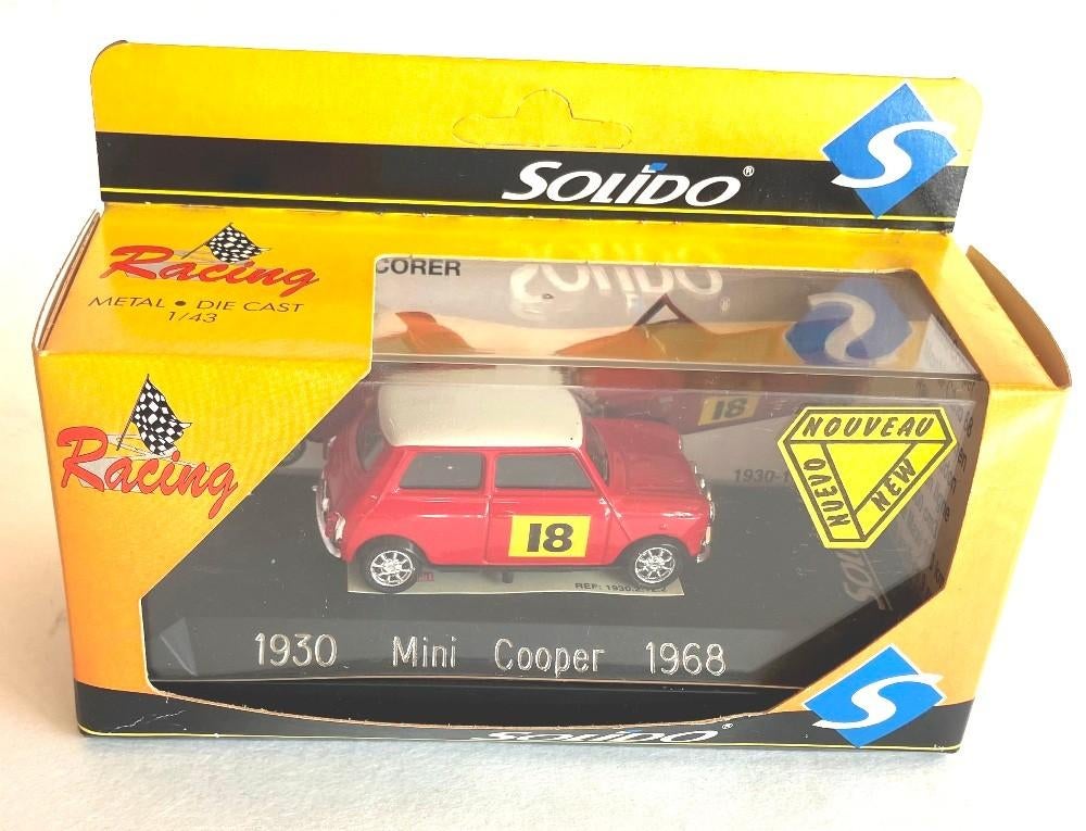 Mini Cooper Rood – wit dak Solido. # 1930., Ophalen of Verzenden, Zo goed als nieuw, Auto, Solido