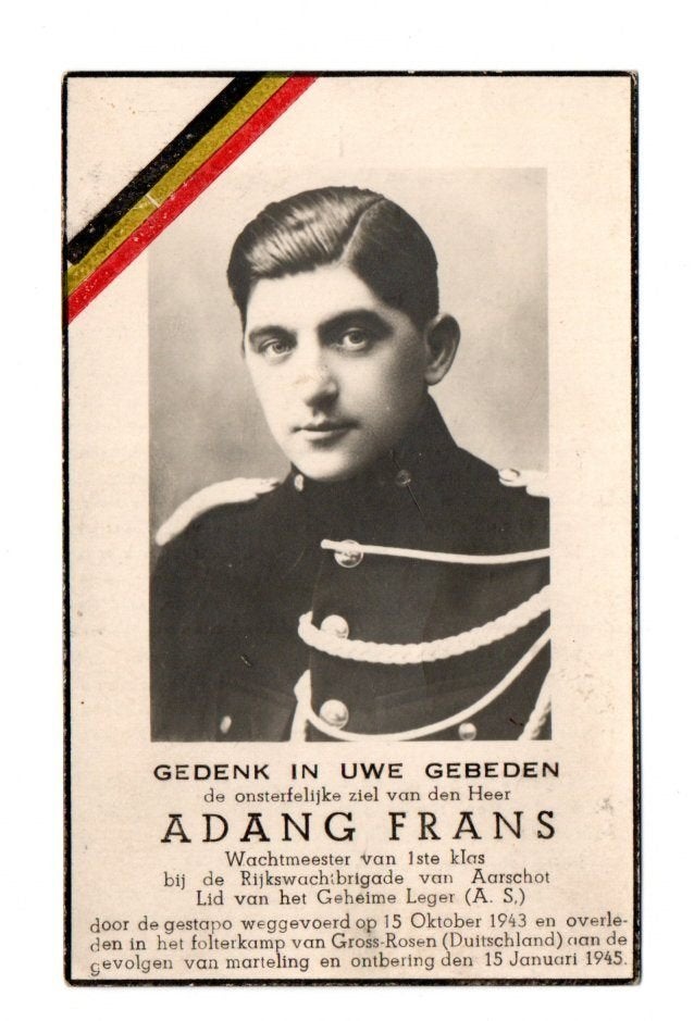 DP oorlogsslachtoffer rijkswacht Diest + Gross-Rosen 1945, Ophalen of Verzenden, Overige soorten, Foto of Poster