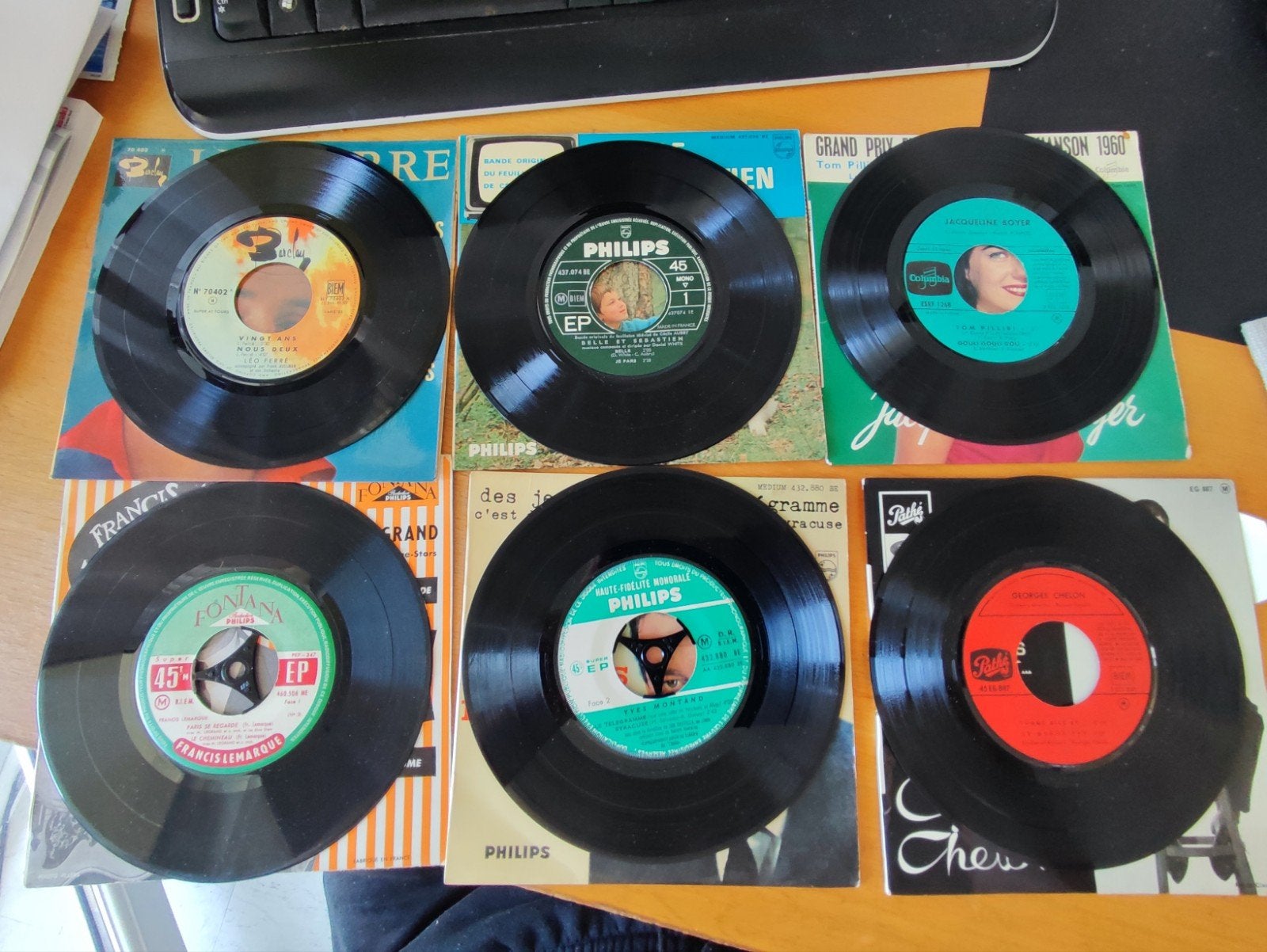 Lot de 6 disques 45 t EP, CD & DVD, EP, Enlèvement ou Envoi, EP