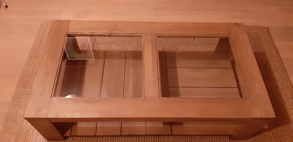 Salontafel, Ophalen, Glas, Gebruikt, 100 tot 150 cm