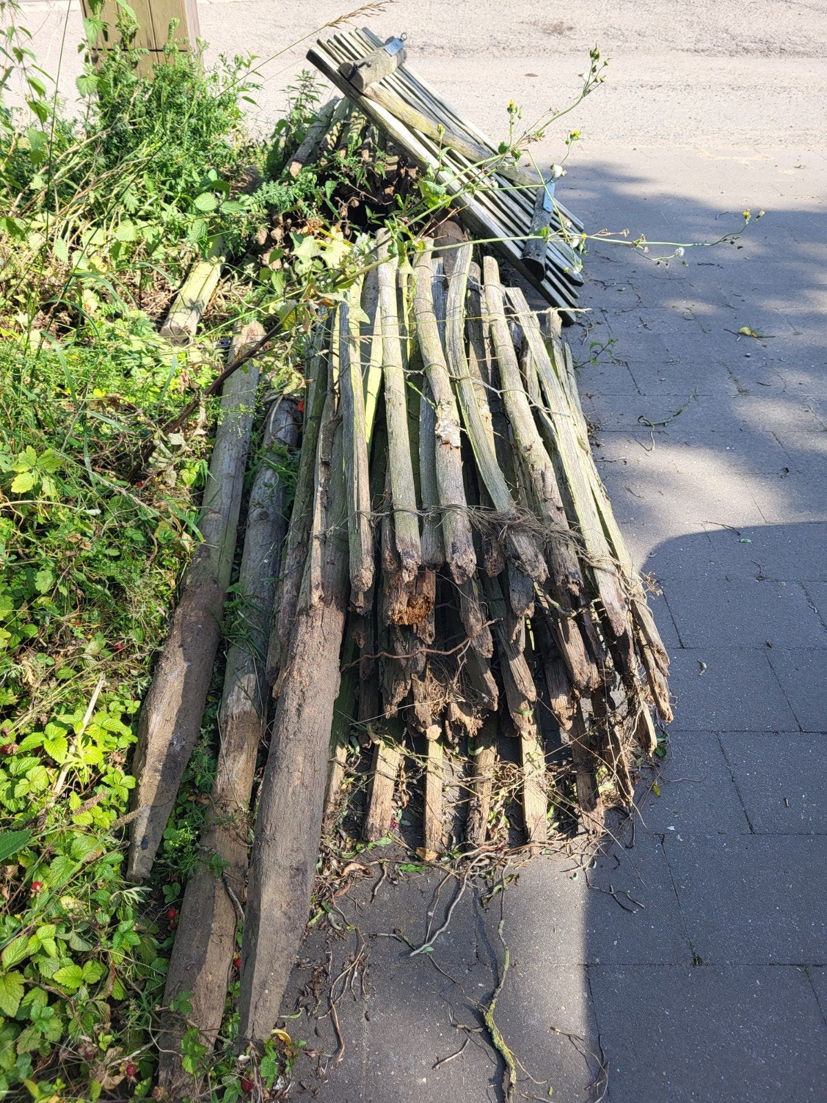 Houten afsluiting kippenren met poortje, Enlèvement