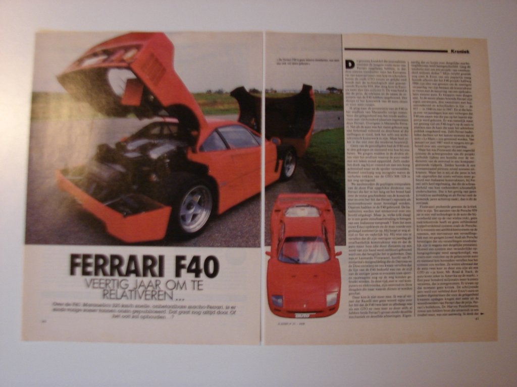 Article sur la Ferrari F40, Enlèvement ou Envoi, Comme neuf, Ferrari