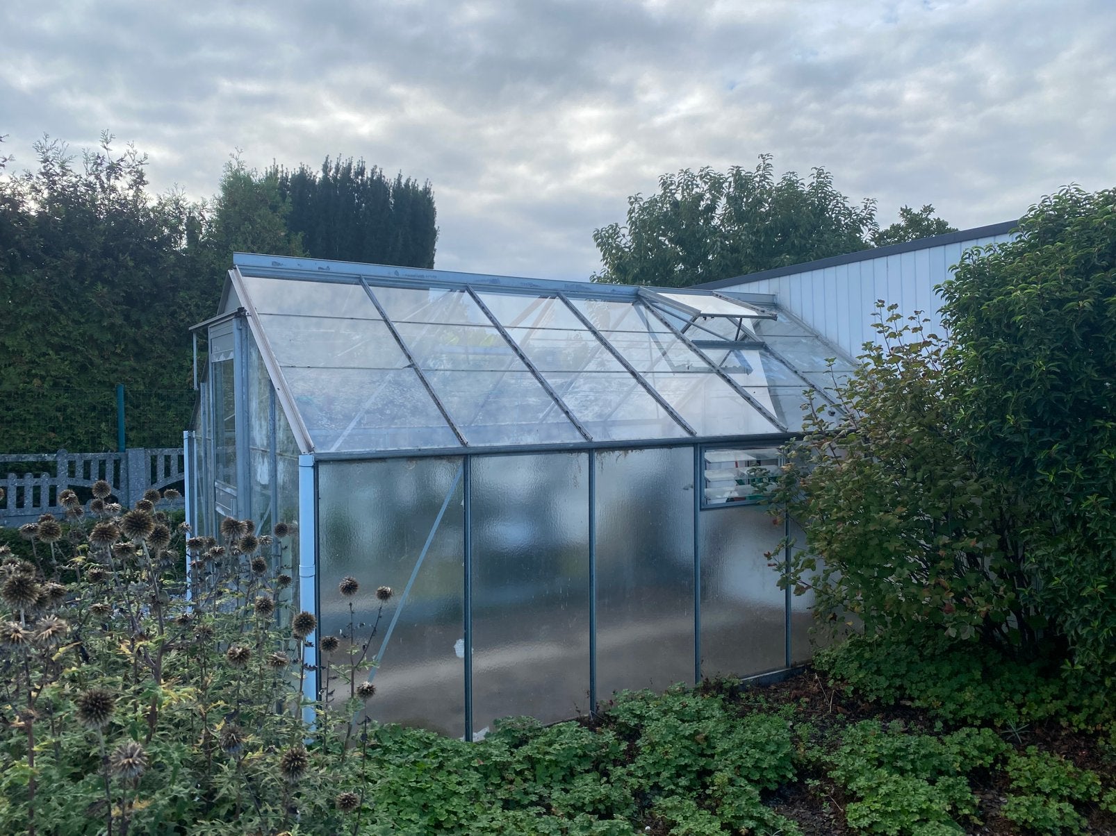 Propere, volledige glazen serre te koop, zelf af te breken., Ophalen, Glas, Zo goed als nieuw, Staal