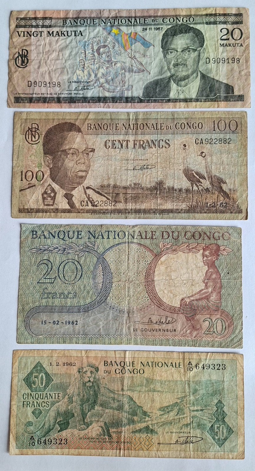 4 billets de banque du Congo, Enlèvement