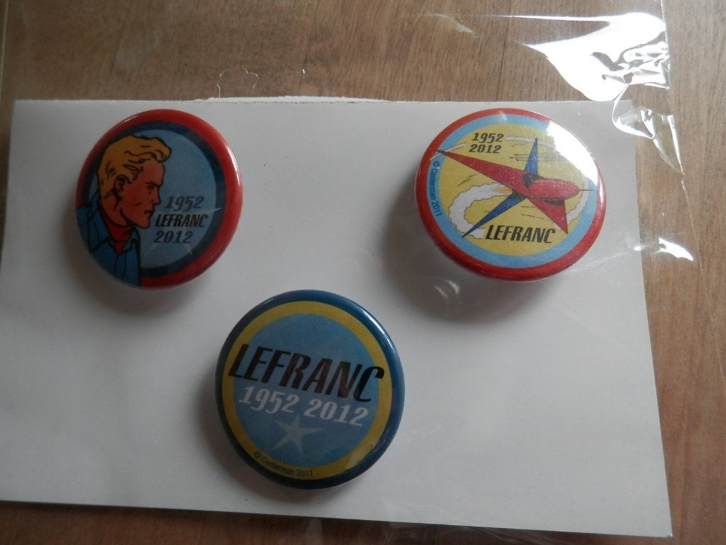 Lefranc : 3 badges 60 ans Lefranc, Enlèvement, Autres personnages, Comme neuf, Autres types