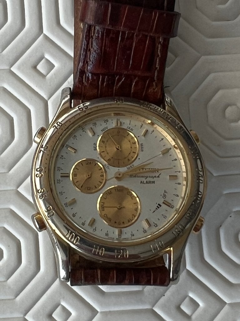 citizen chronographe  vintage, Montre-bracelet, Enlèvement ou Envoi, Cuir, Citizen