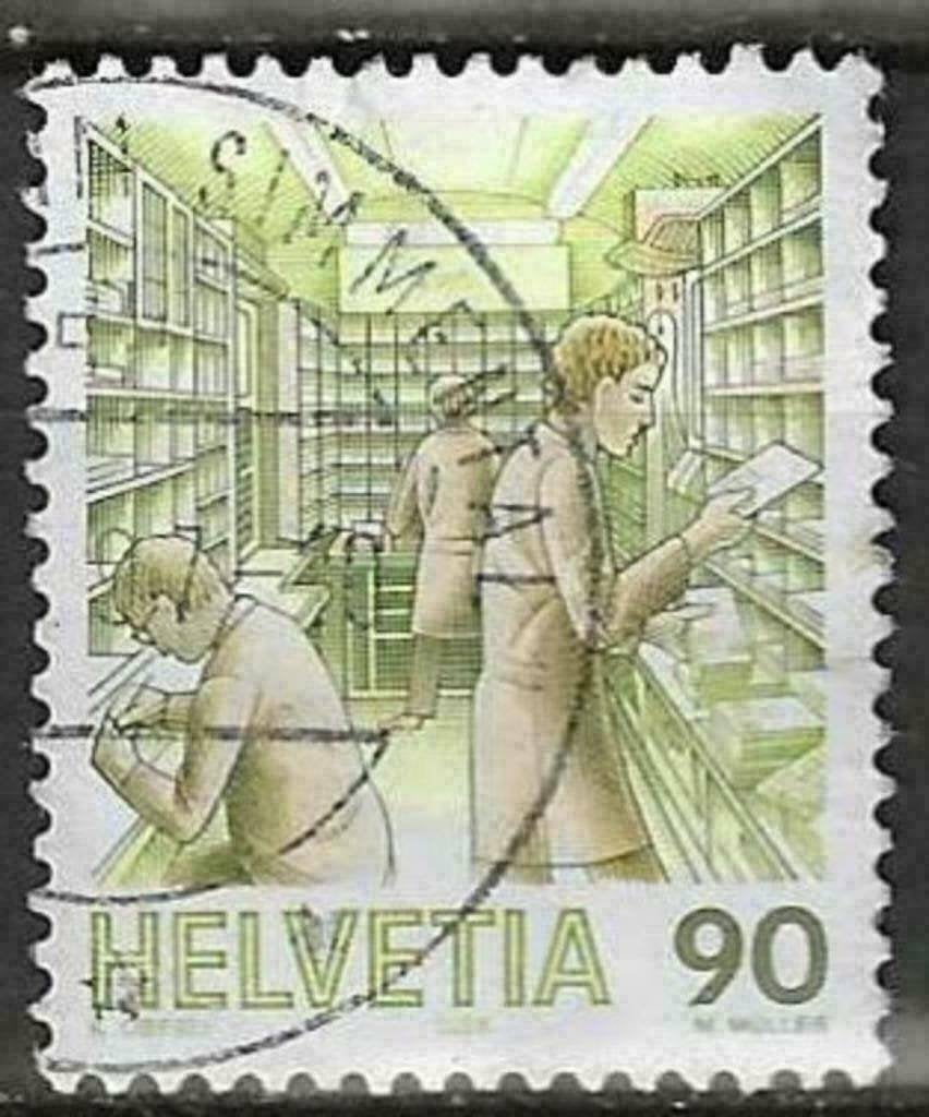 Suisse 1986 - Yvert 1255 - Transport postal (ST), Timbres & Monnaies, Timbres | Europe | Suisse, Affranchi, Envoi