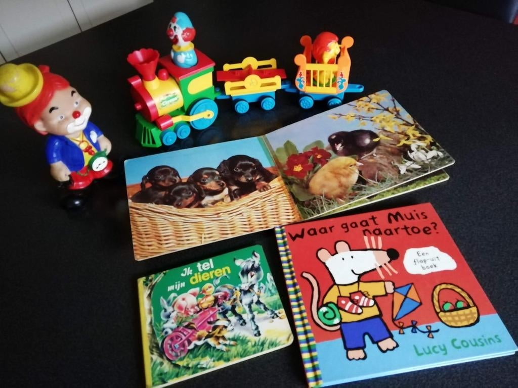 Circustrein, piepclown, flapuit boekje van muis, dierentelbo, Ophalen of Verzenden
