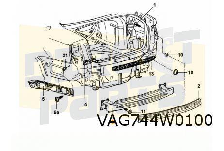 Volkswagen Jetta III (9/05-1/11) Achterbumperversterking (dw, Auto-onderdelen, -, -, Nieuw, Achter