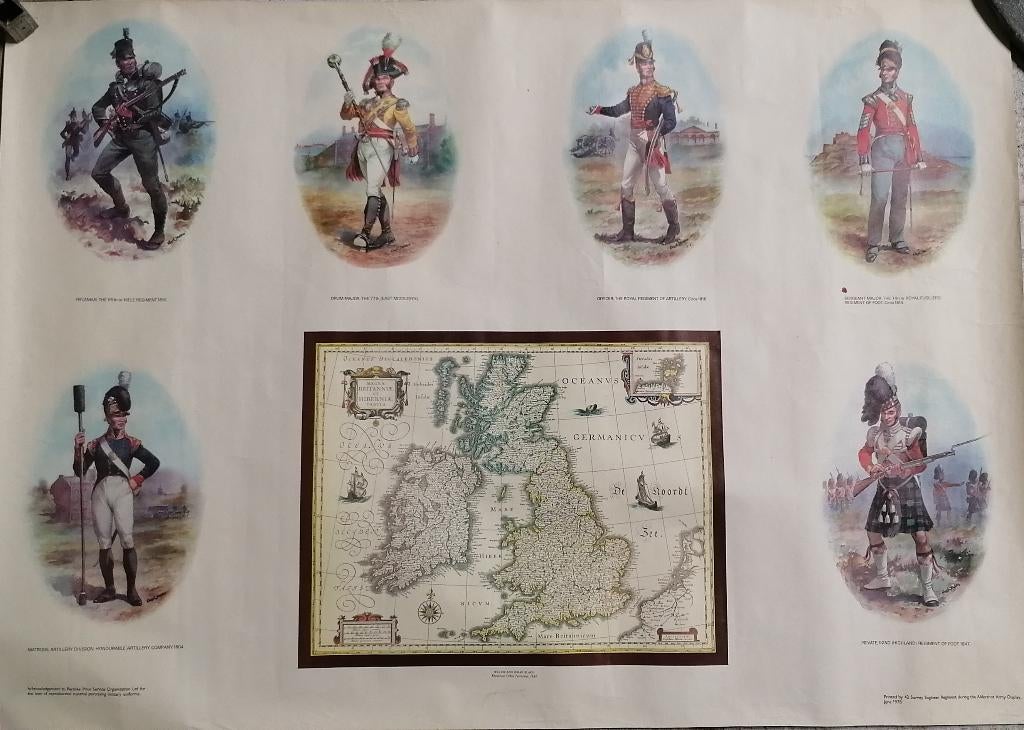 Affiche militaire Anglais GB 19ème siècle, Envoi