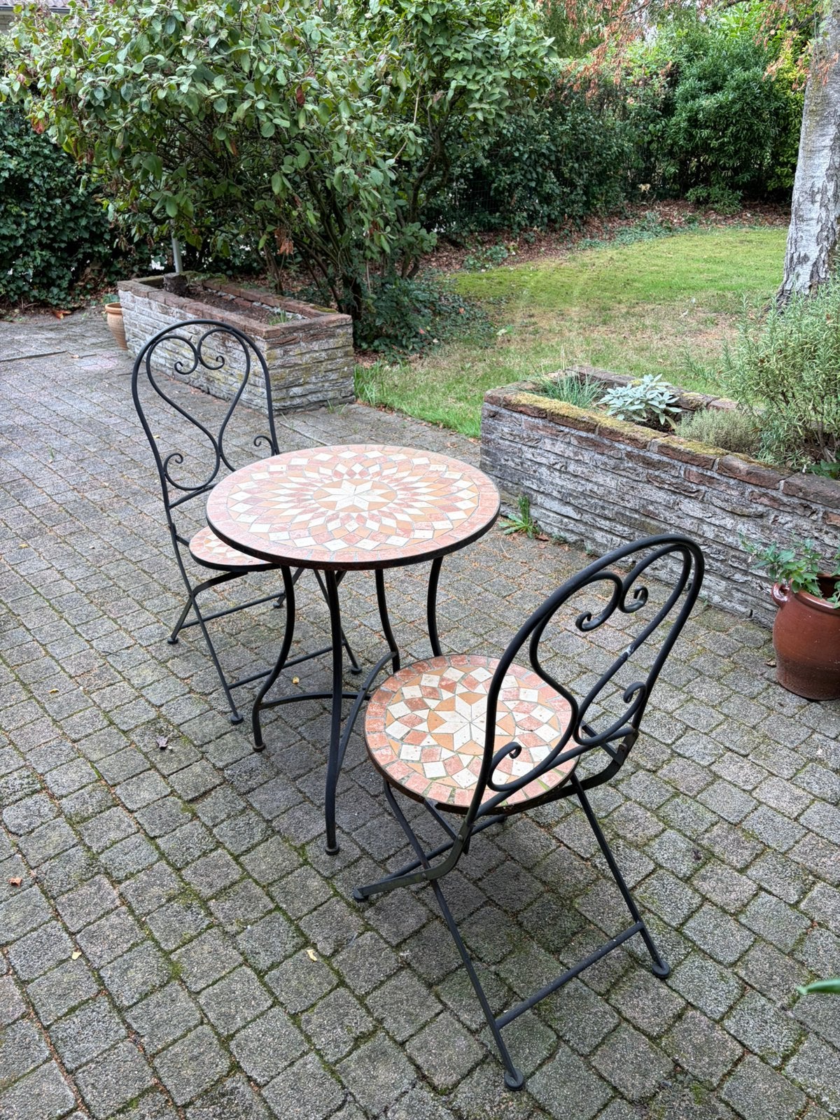 Bistroset keramiek, Jardin & Terrasse, Ensembles de jardin, Table à dinner, Salons de jardin, Enlèvement, Utilisé
