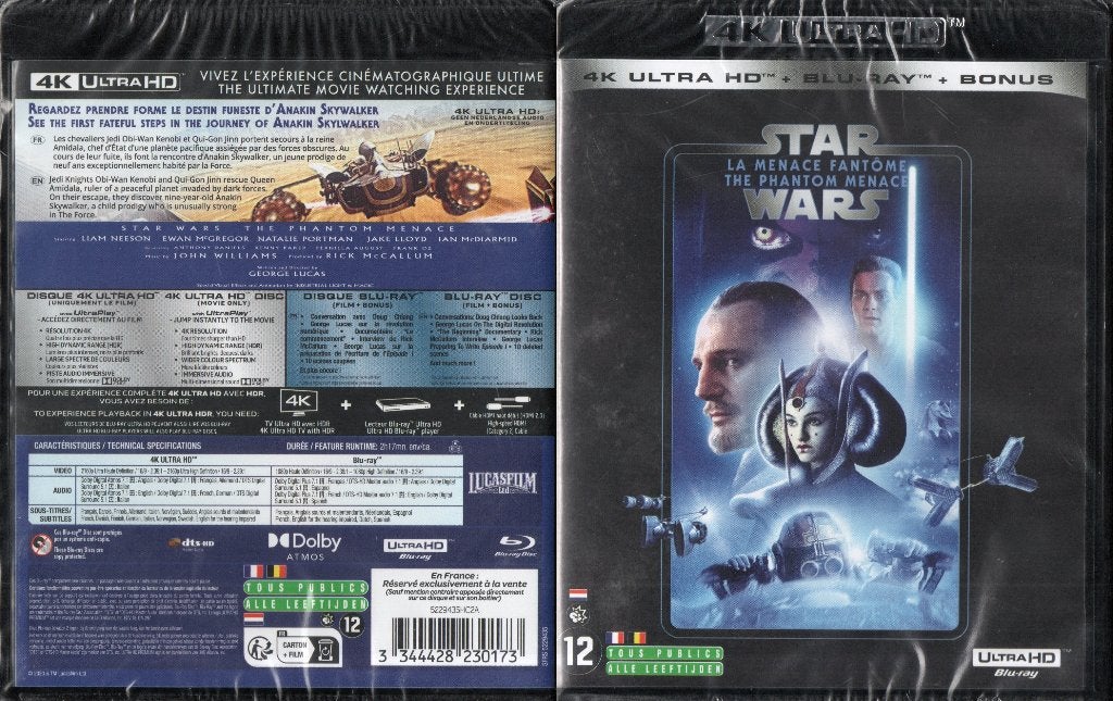 star wars episode I (4k ultra-hd + 2 blu-ray) neuf, CD & DVD, Blu-ray, Enlèvement ou Envoi, Neuf, dans son emballage, Science-Fiction et Fantasy