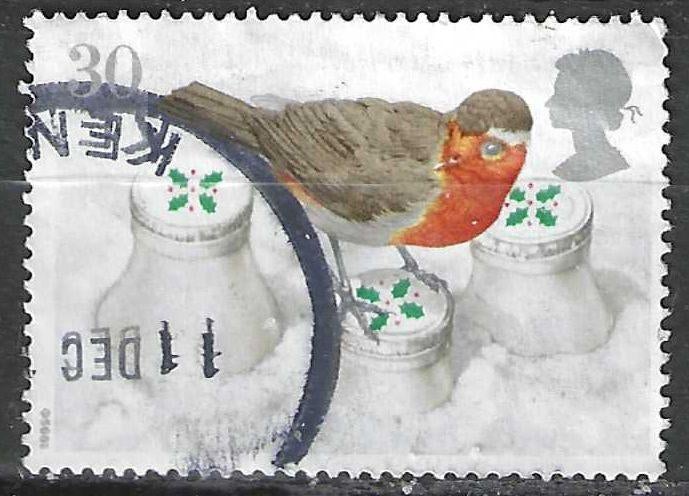 Grande-Bretagne 1995 - Yvert 1844 - Noël avec oiseau (ST), Envoi, Affranchi