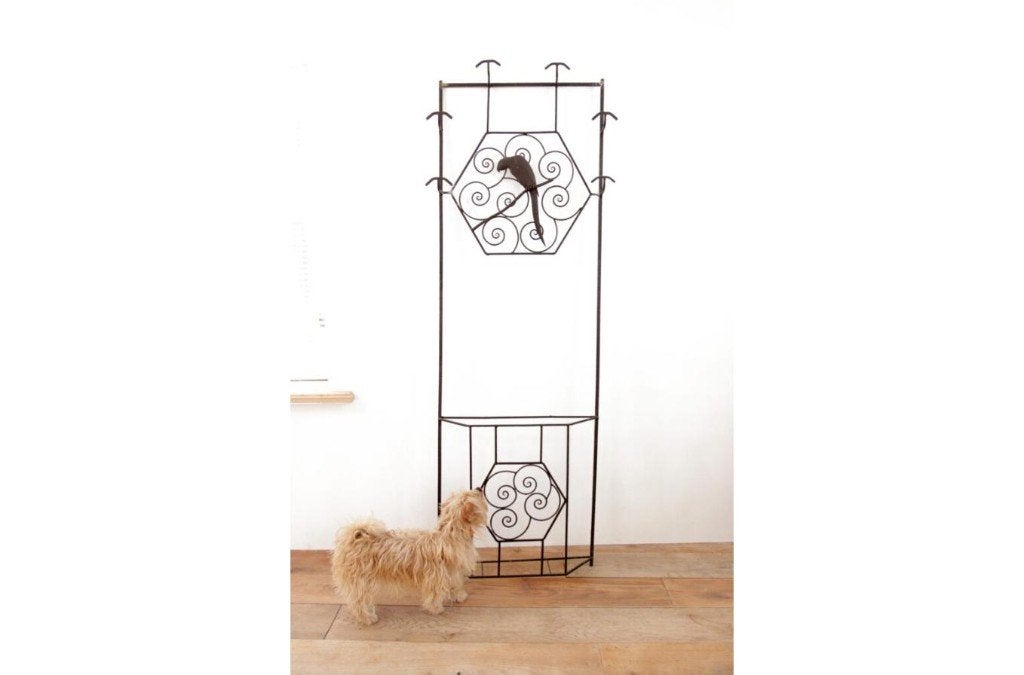 Art Deco Metalen Kapstok/Parapluhouder met Papegaai, Antiek en Kunst, Ophalen