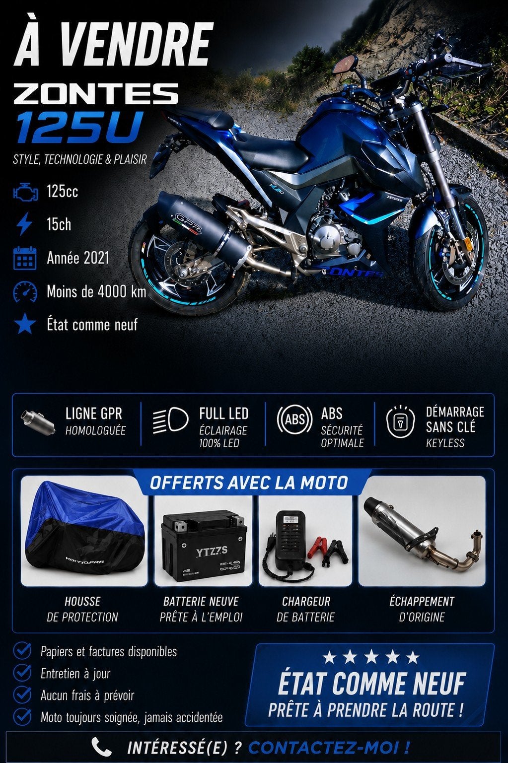Zontes 125U 125cc 15ch, Motoren