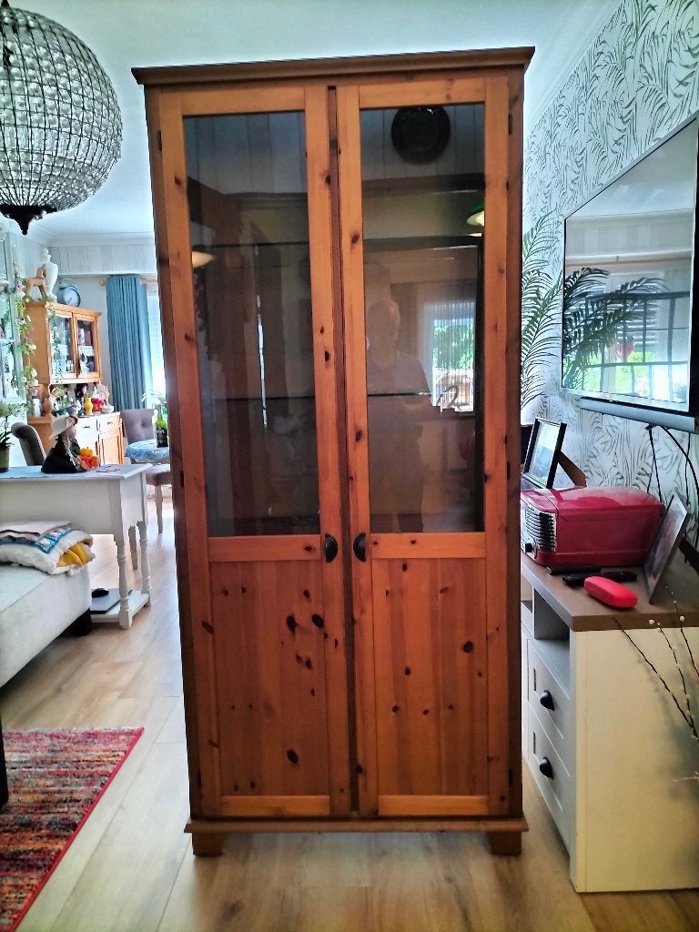 VITRINEKAST, Huis en Inrichting, Kasten | Vitrinekasten, Ophalen, Met deur(en), 50 tot 100 cm, Zo goed als nieuw