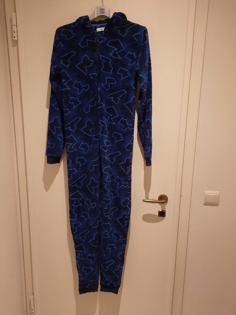 Blauwe onesie met kap - Maat 170 (+14 jaar), Ophalen, Overige typen, C&A, Jongen of Meisje