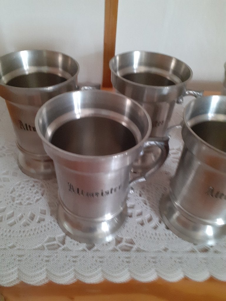 Chopes en étain ALTMEISTER (lot de 5) avec anses, Enlèvement