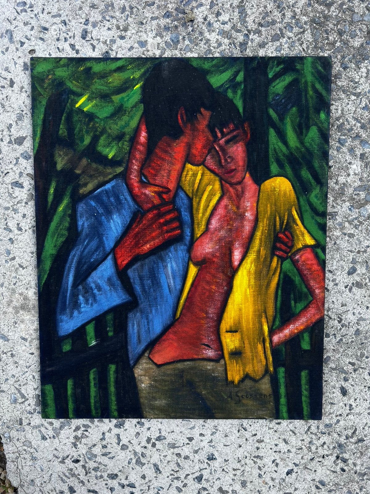 Alfons “Fonske” Goossens 1970 Expressionnisme belge HST, Antiquités & Art, Art | Peinture | Classique, Enlèvement ou Envoi, Expressionniste
