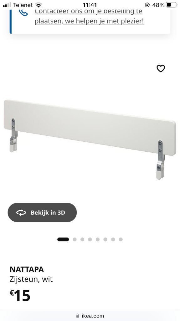 NATTAPA IKEA zijsteun bed, Ophalen, Nieuw, Wit