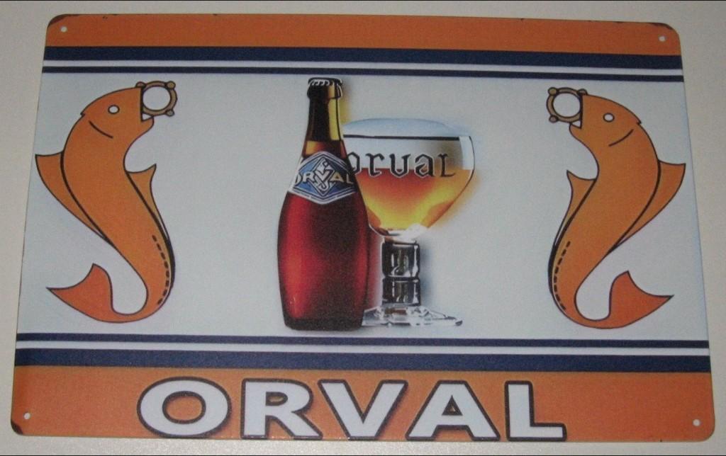 ORVAL BIER : Metalen Bord Orval Trappistenbier, Verzenden, Nieuw, Reclamebord, Plaat of Schild, Overige merken