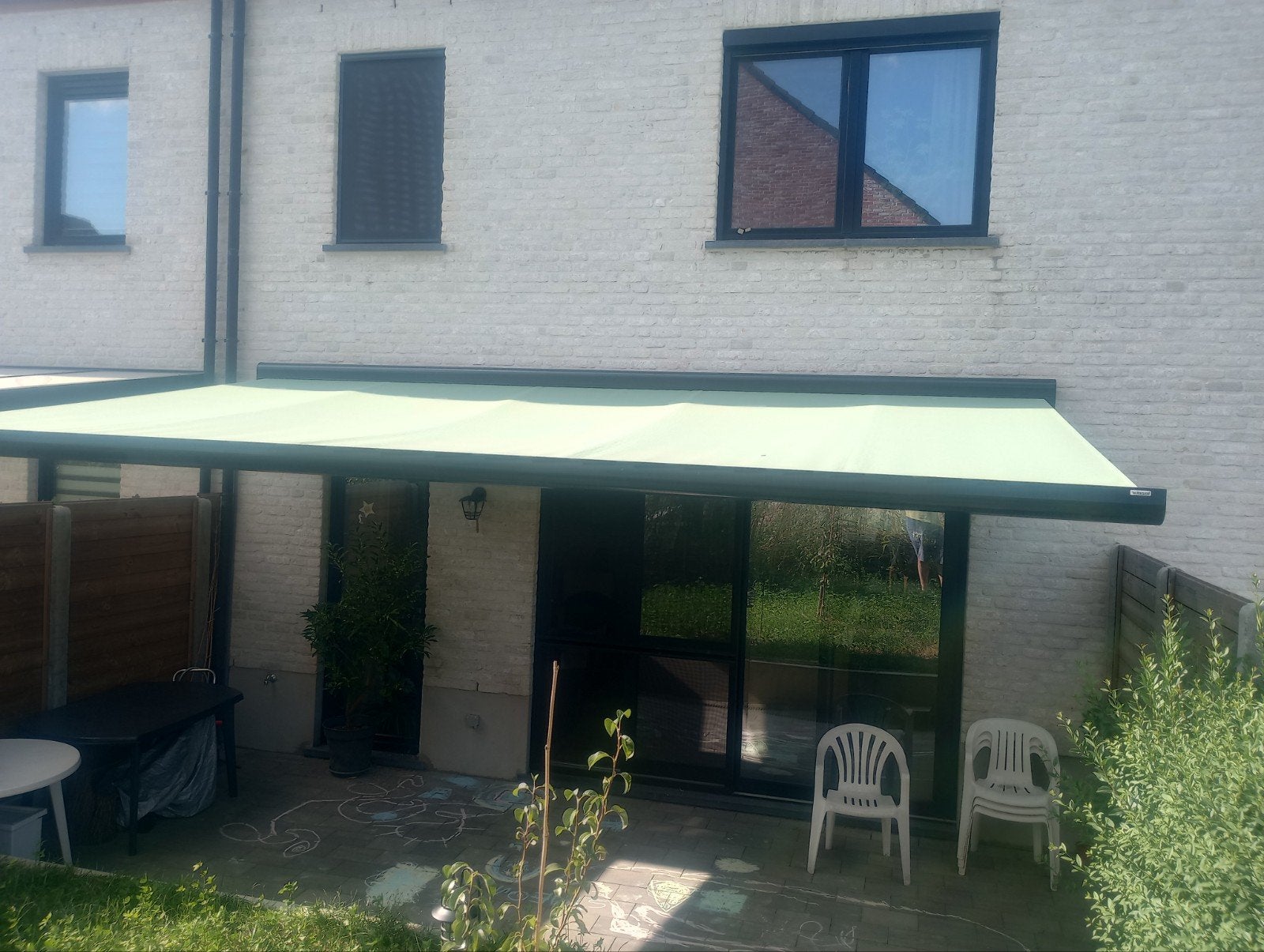 Winsol elektrische zonneluifel 5,7x3,5m, Tuin en Terras, Zonneschermen, Ophalen