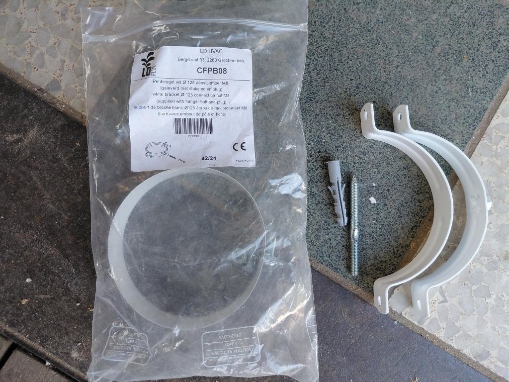 Penbeugel en klemband voor concentrische buis 80/125, Doe-het-zelf en Bouw, Ophalen of Verzenden, Nieuw, Aluminium, Overige typen