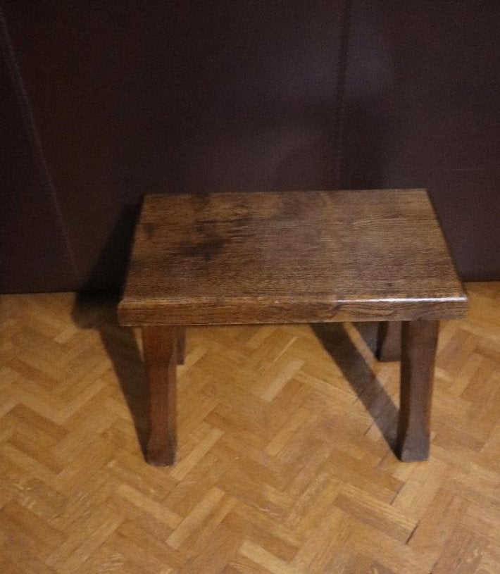 Massief eikenhouten bijzettafeltje, Ophalen of Verzenden, Gebruikt