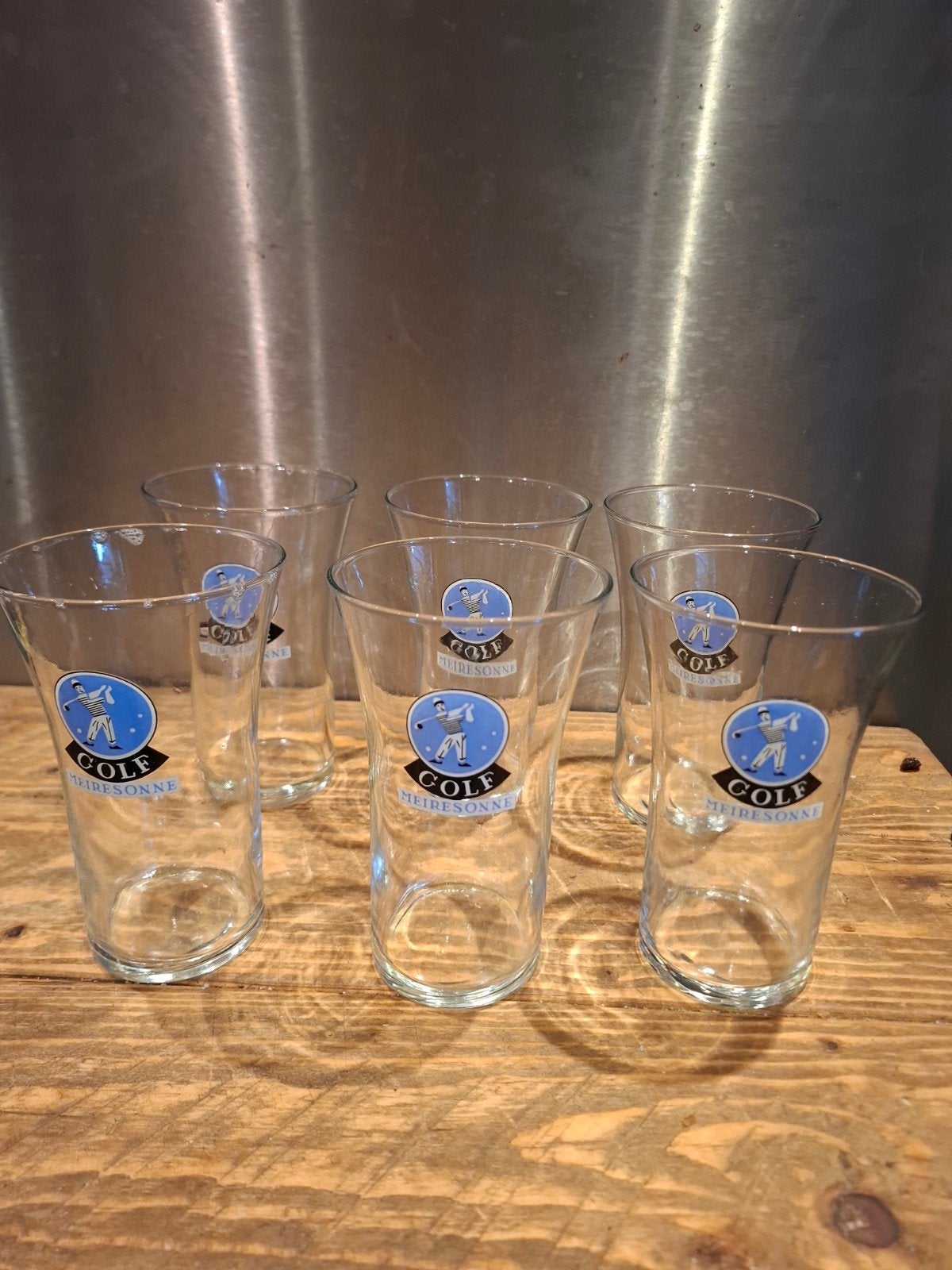 6 meiresonne golf glazen, Verzamelen, Glas en Drinkglazen, Ophalen of Verzenden