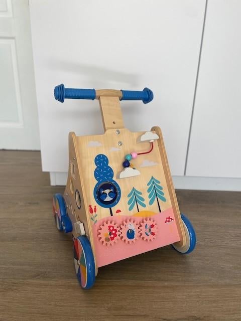 Chariot de marche multi-activités bois, trotteur, Enlèvement, Comme neuf, Jouet à Pousser ou Tirer