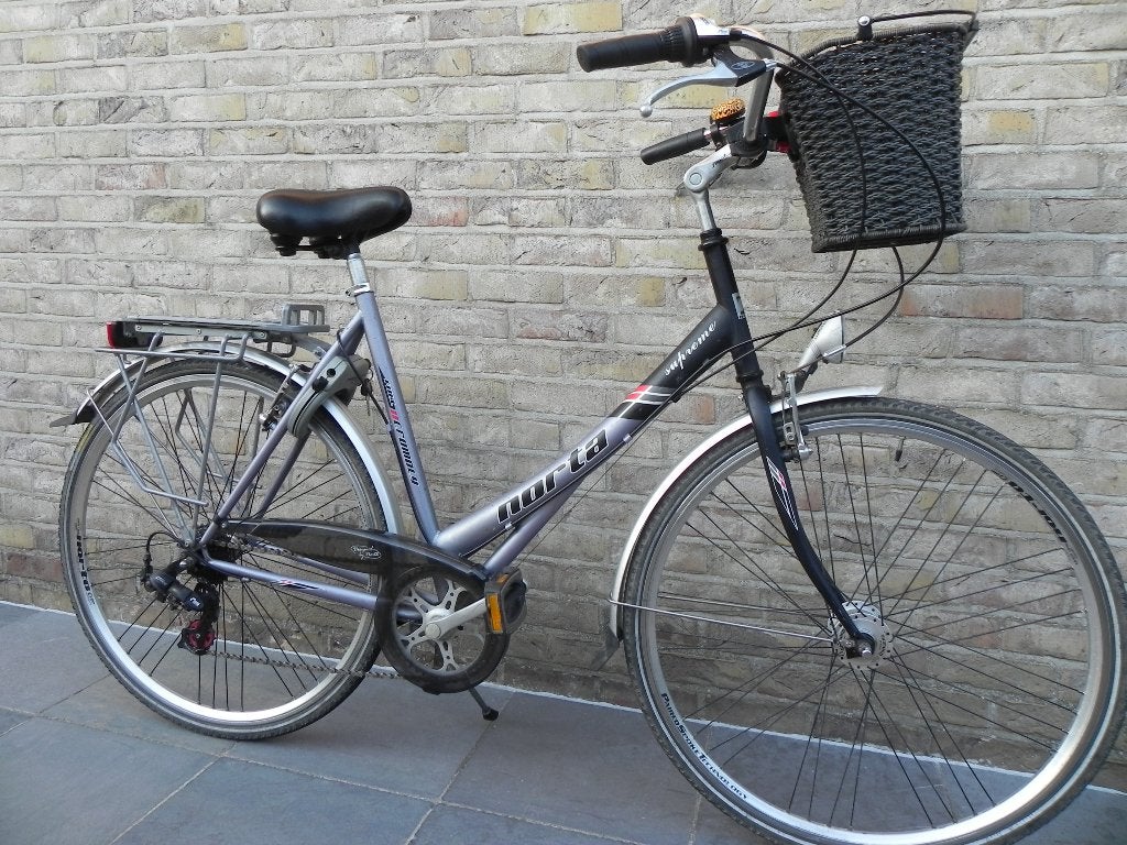 Damesfiets Norta in prima staat met rieten afneembaar mandje, Autres marques, Vitesses, Frein sur jante, Enlèvement