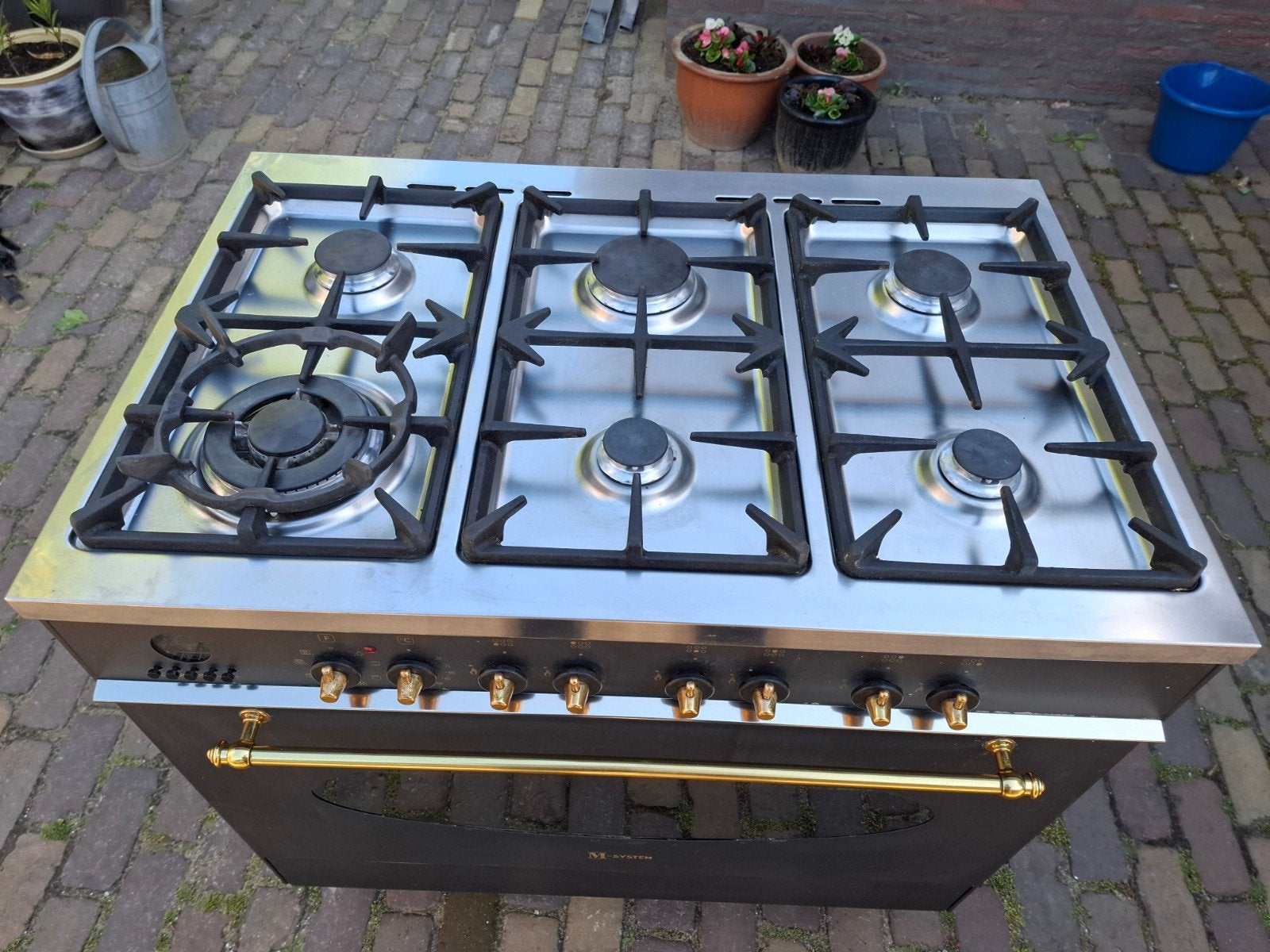 M system aardgas fornuis met elektrische oven 90 cm breed, Elektronische apparatuur, Fornuizen, Ophalen of Verzenden