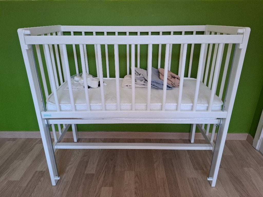 Witte Co-sleeper/wieg/ledikant 90x40 cm, Kinderen en Baby's, Kinderkamer | Bedden, Ophalen, Zo goed als nieuw, Minder dan 140 cm