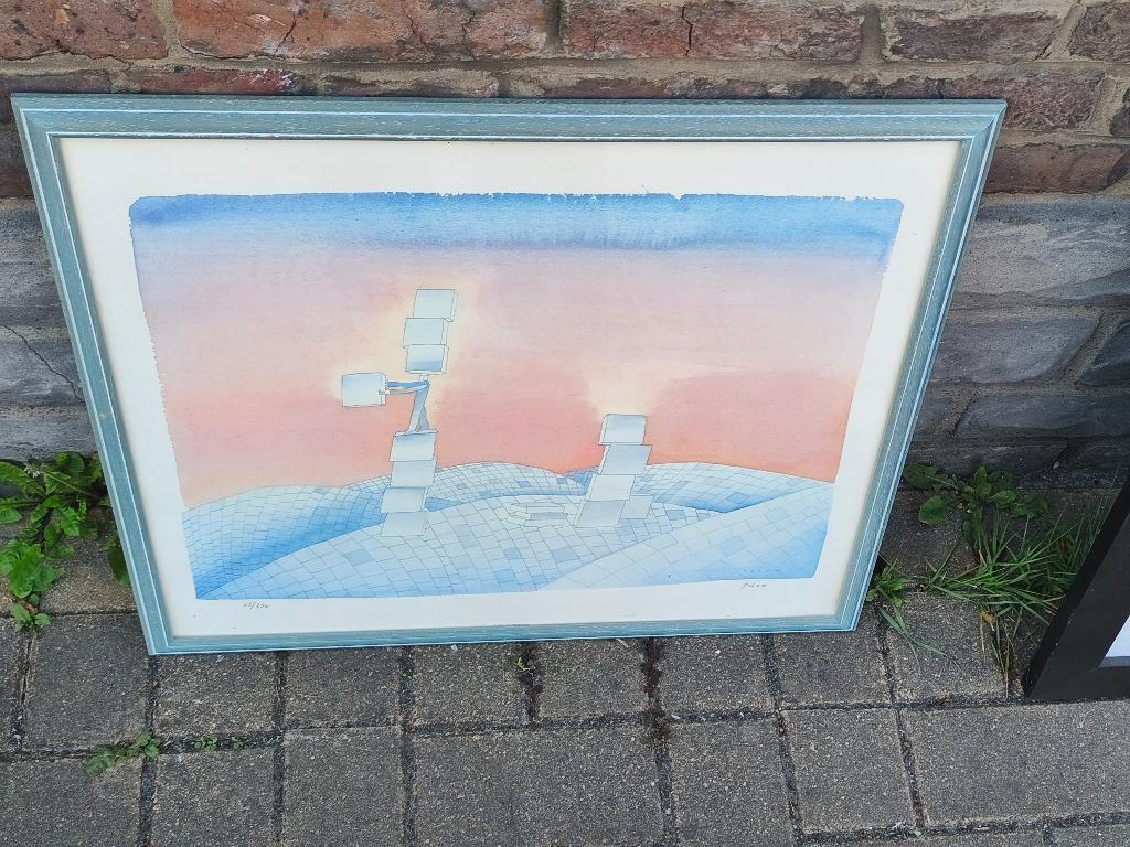 Lithographie signe jean Michel folon, Antiek en Kunst, Kunst | Litho's en Zeefdrukken, Ophalen of Verzenden